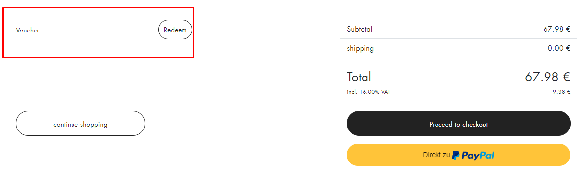 How do I use my Seidensticker voucher code?