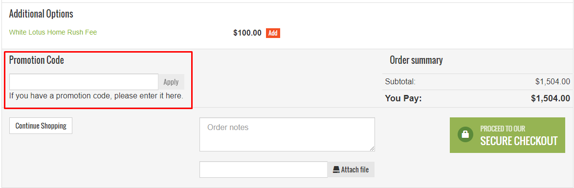 How do I use my White Lotus Home promotion code?
