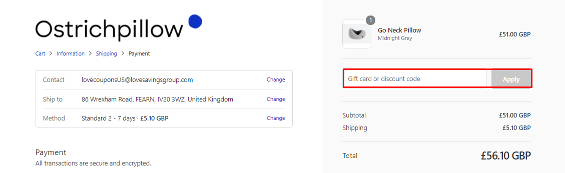 How do I use my Ostrichpillow discount code?
