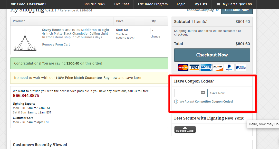 How do I use my LIGHTING NEW YORK coupon code?