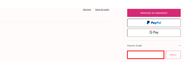 A box where you enter your Free People promo code to redeem it
