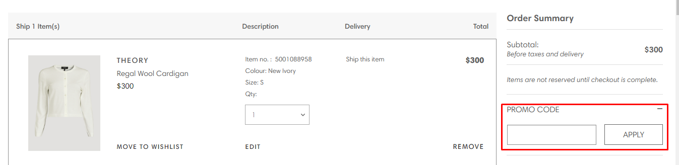 How do I use my Holt Renfrew promo code?