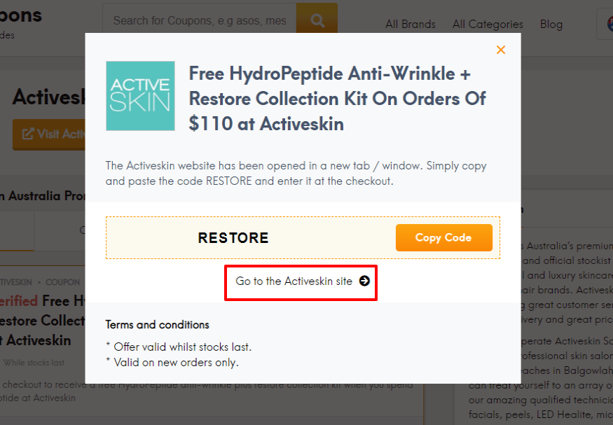 How do I use my Activeskin discount code?