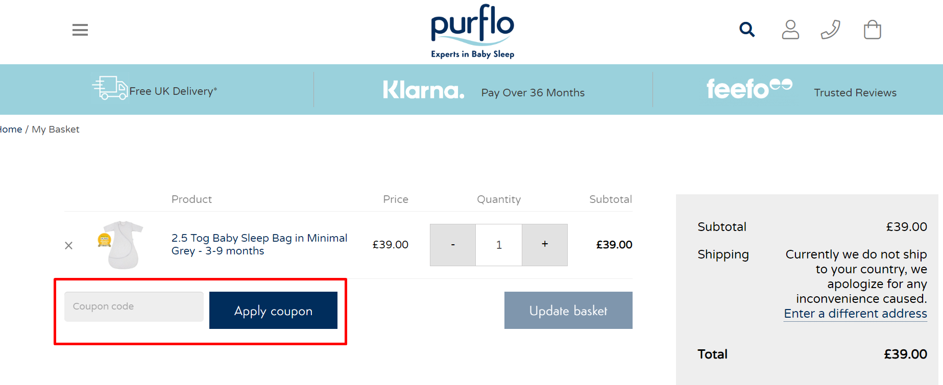 How do I use my Purflo coupon code?