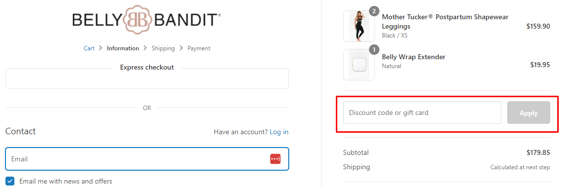 How do I use my Belly Bandit discount code?