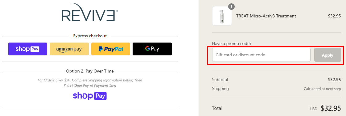 How do I use my Revive Procare discount code?