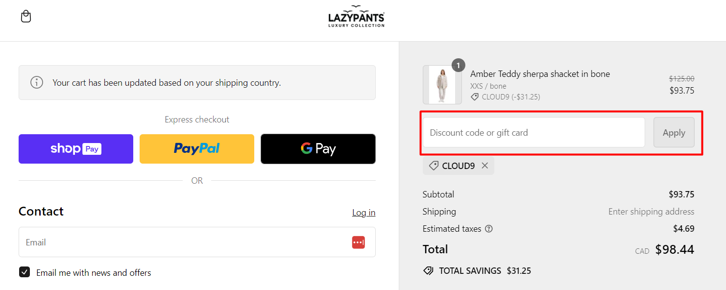 How do I use my LAZYPANTS discount code?