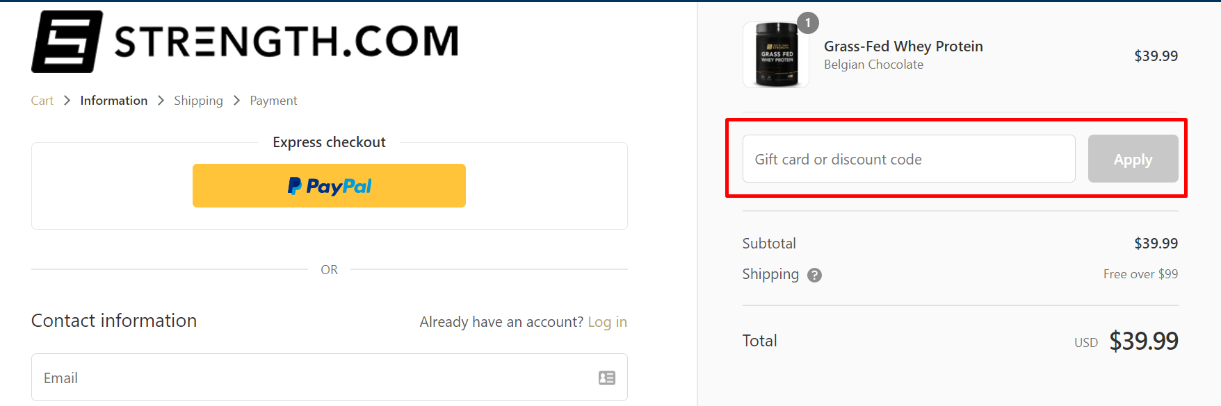 How do I use my STRENGTH discount code?