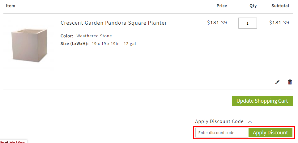 How do I use my ePlanters discount code?