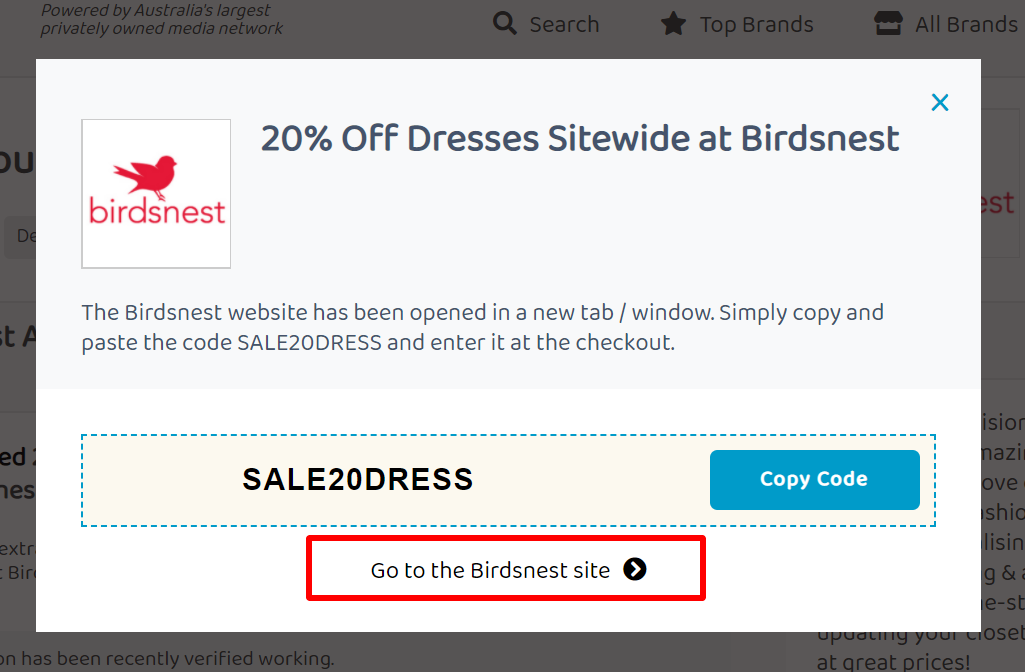 go to Birdsnest site AC
