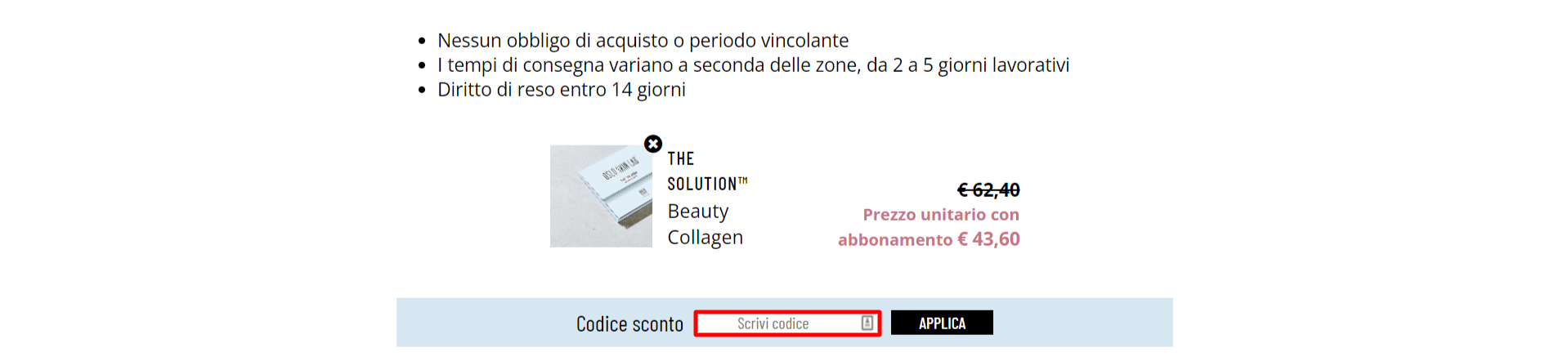carrello della splendida piattaforma Oslo Skin Lab in cui usare un codice sconto Oslo Skin Lab