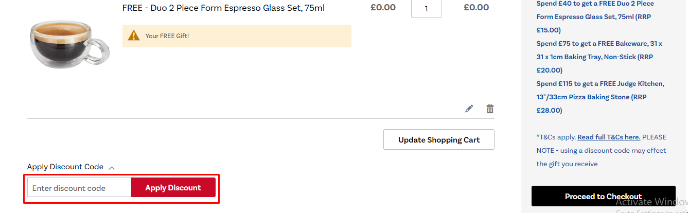 How do I use my Judge Kitchenware discount code?
