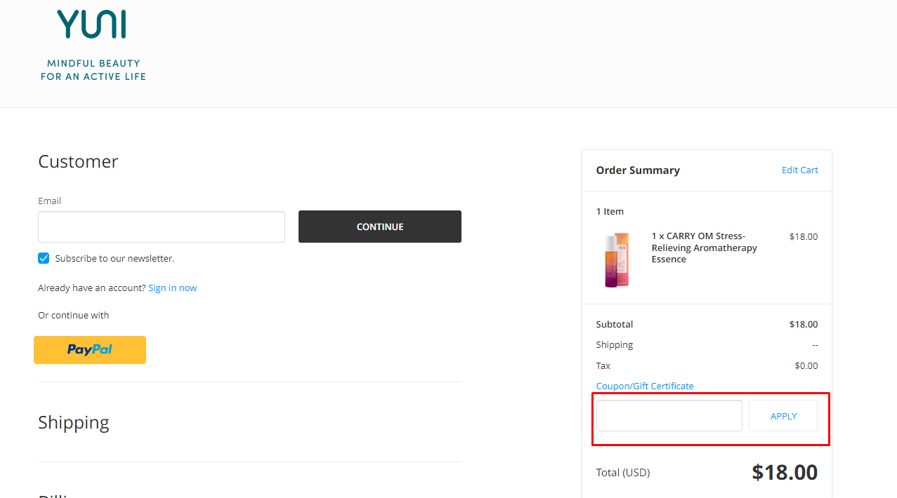 How do I use my Yuni Beauty coupon code?