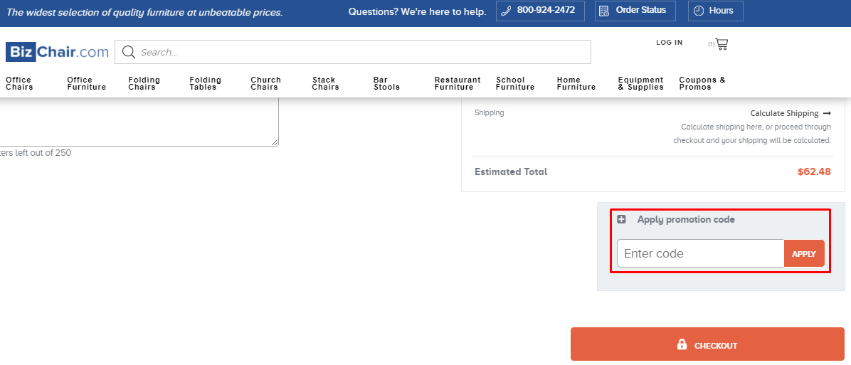 How do I use my Bizchair promotion code?