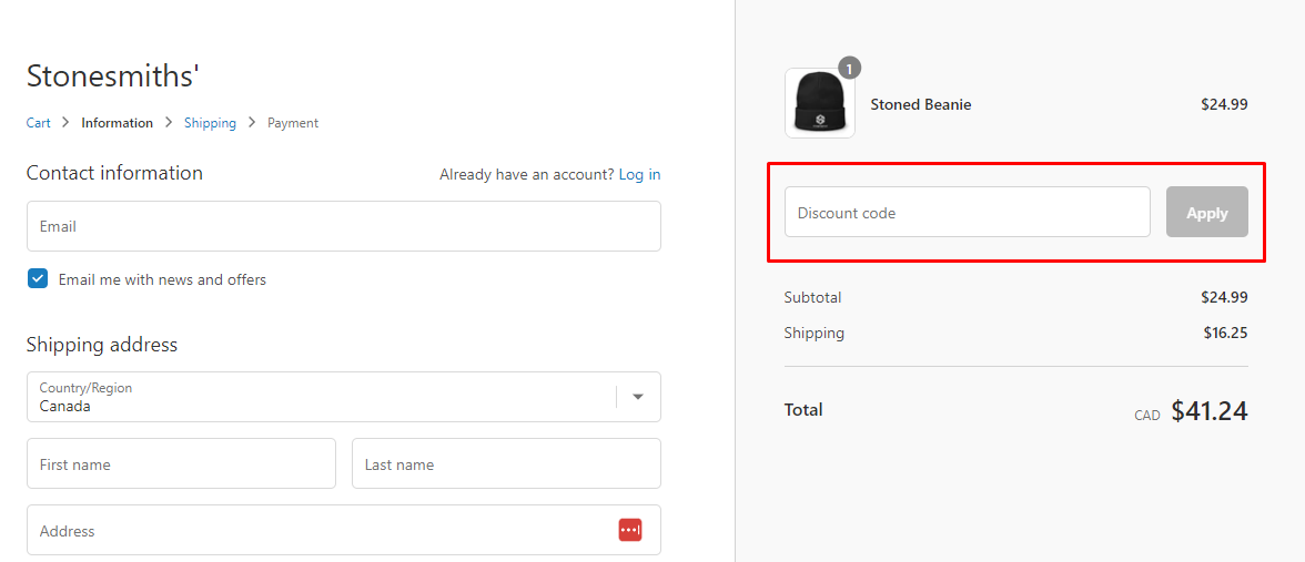 How do I use my StoneSmiths discount code?
