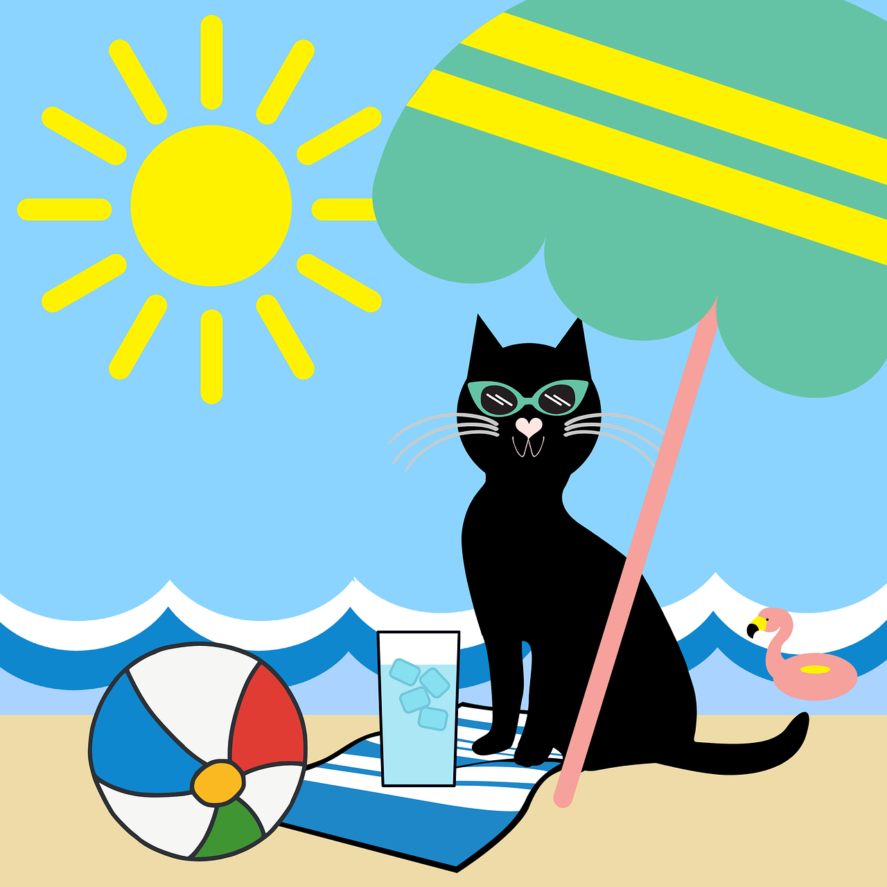 Kediler ile ilgili bir çizgi film animasyon yapımında kullanılan siyah kedi fotoğrafı