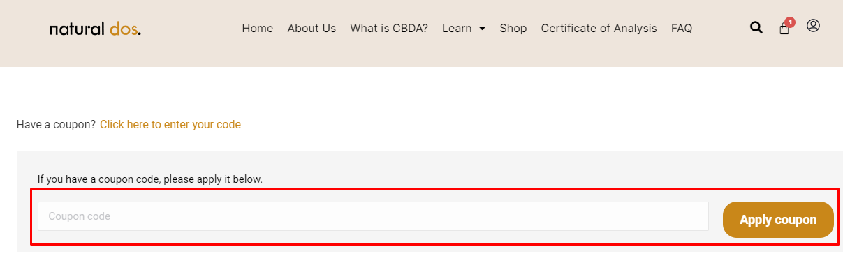 How do I use my Natural Dos coupon code?