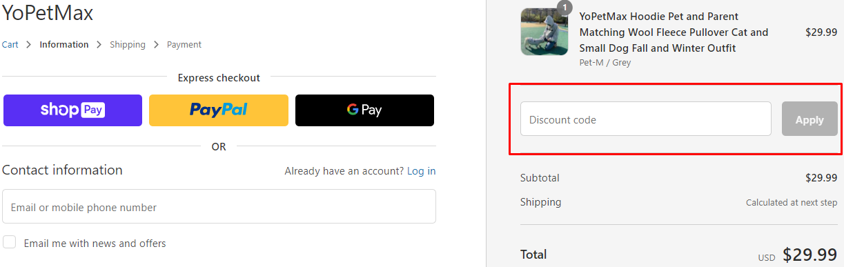 How do I use my YoPetMax discount code?