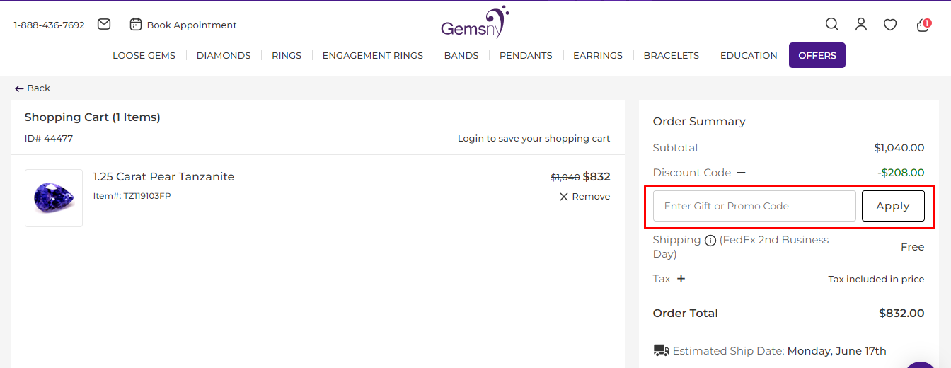 How do I use my GemsNY promo code?
