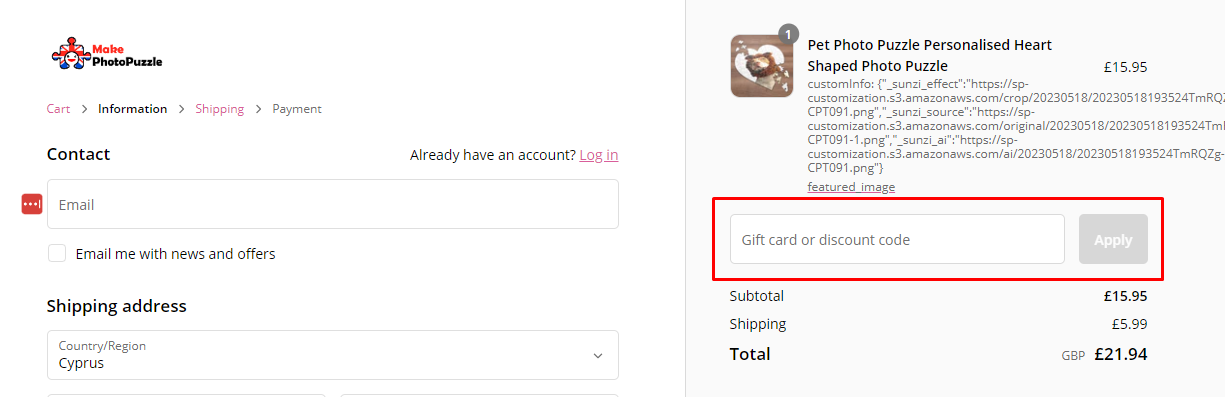 How do I use my Makephotopuzzle discount code?
