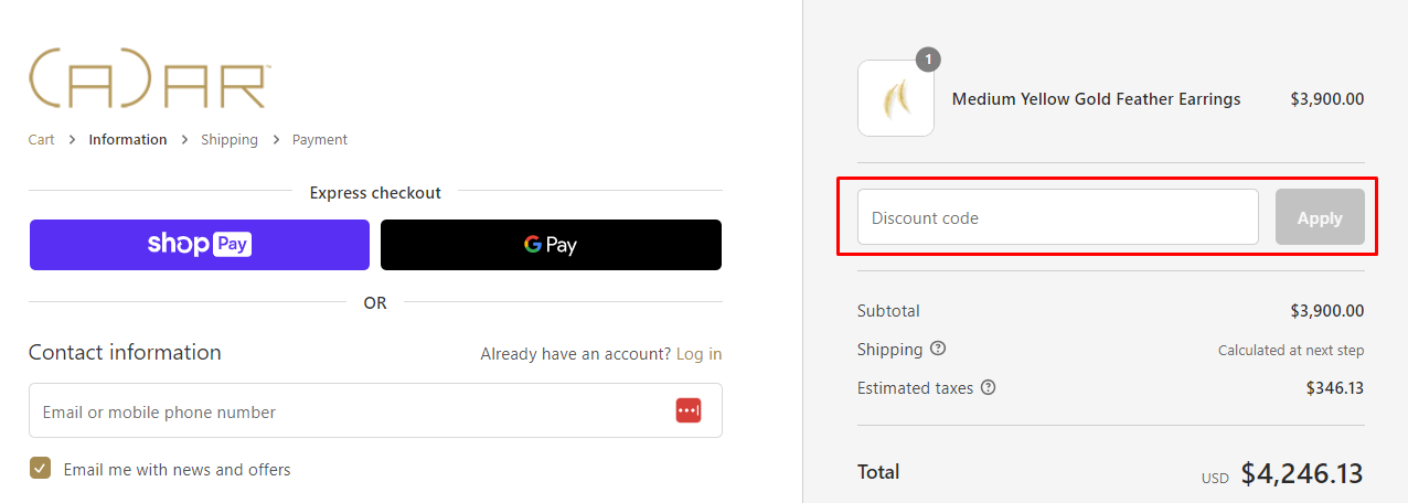 How do I use my CADAR discount code?