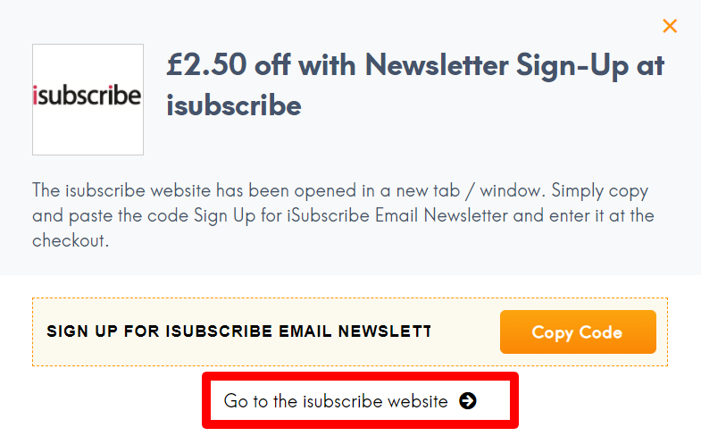 iSubscribe UK Discount Code LC Site