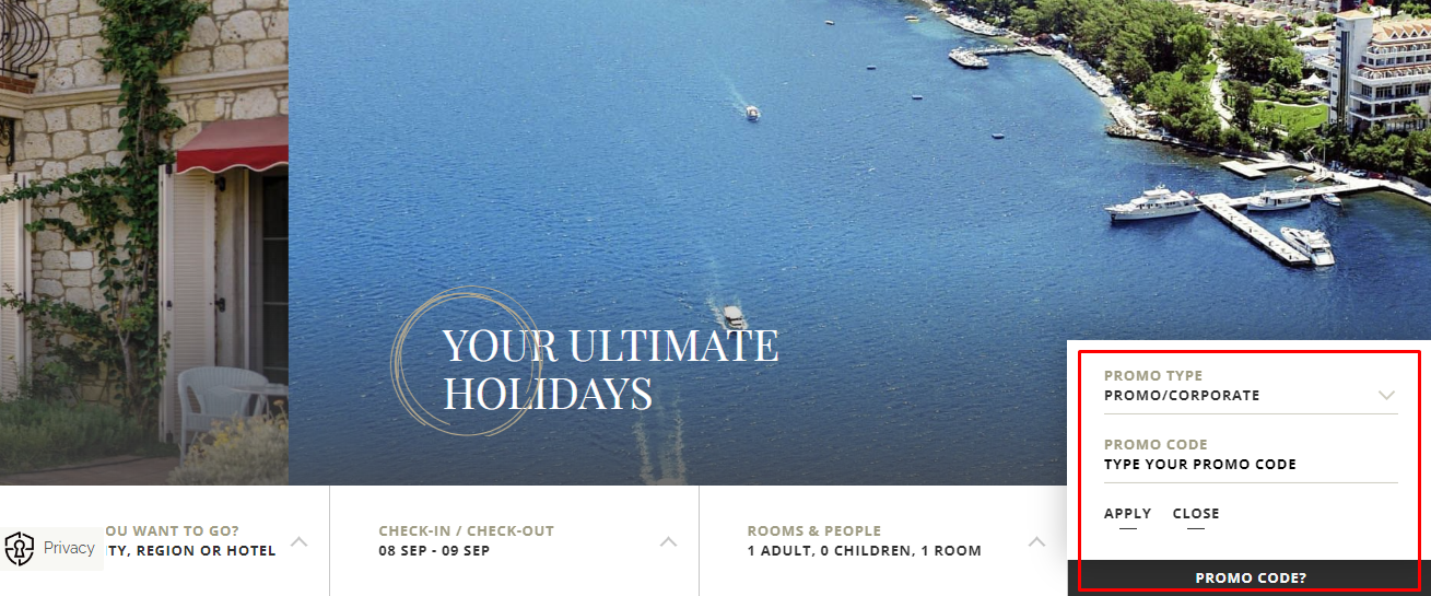 How do I use my MP Hotels promo code?