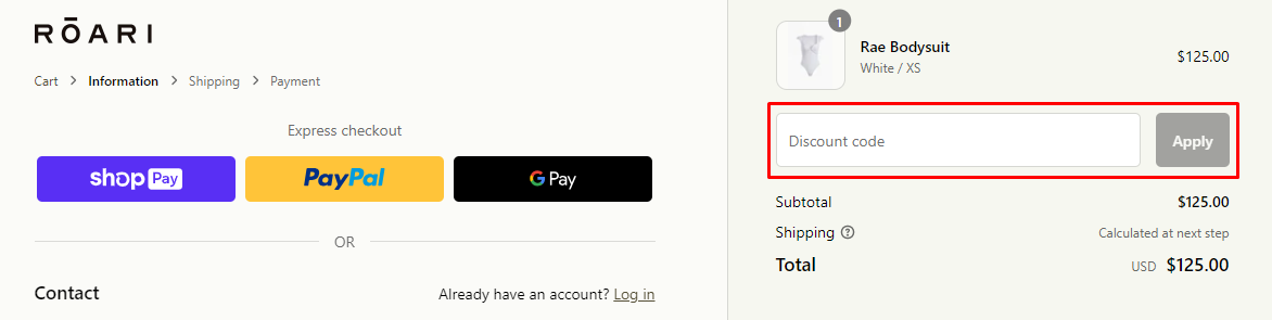 How do I use my ROARI discount code?