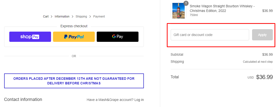 How do I use my Mash&Grape discount code?