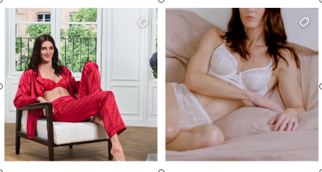imagen de la web de Dim de lencería femenina de color rojo y blanco
