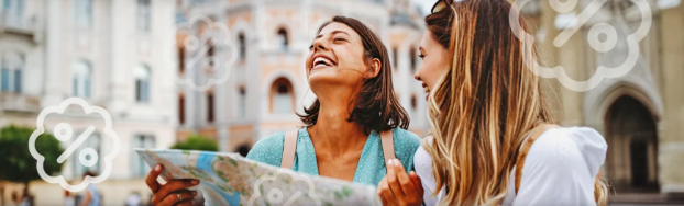 The two women are happy to find cheaper flights