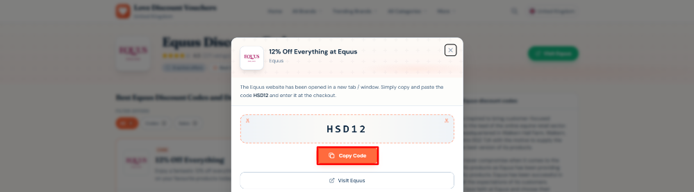 An Equus code on Love Discount Vouchers