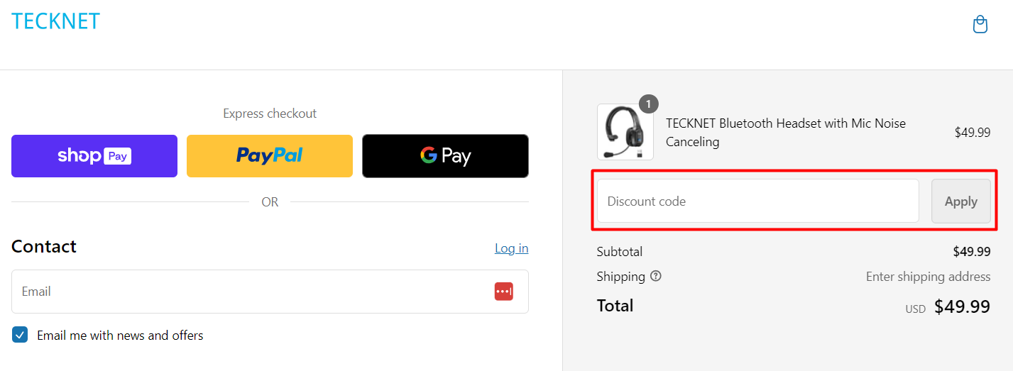 How do I use my TECKNET discount code?