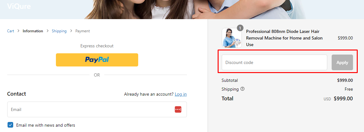 How do I use my ViQure discount code?