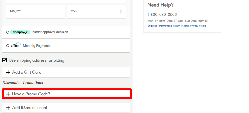 Keds checkout