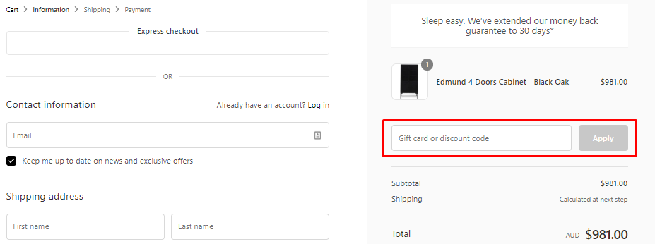 How do I use my Interior Secrets discount code?