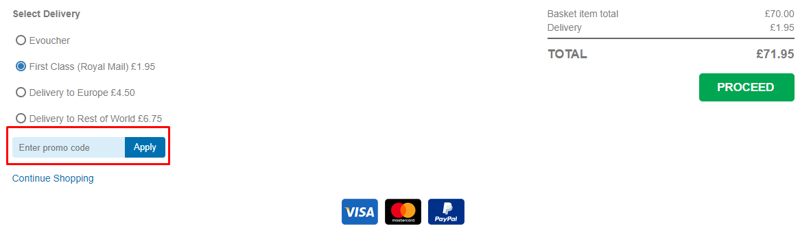 How do I use my Into the Blue promo code?