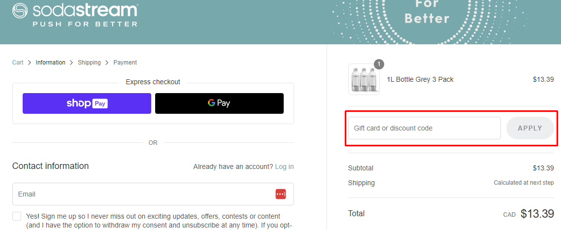 How do I use my SodaStream discount code?