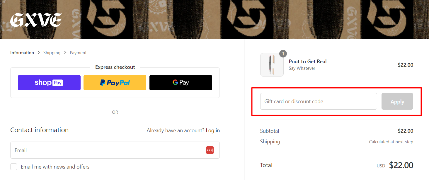 How do I use my GXVE discount code?