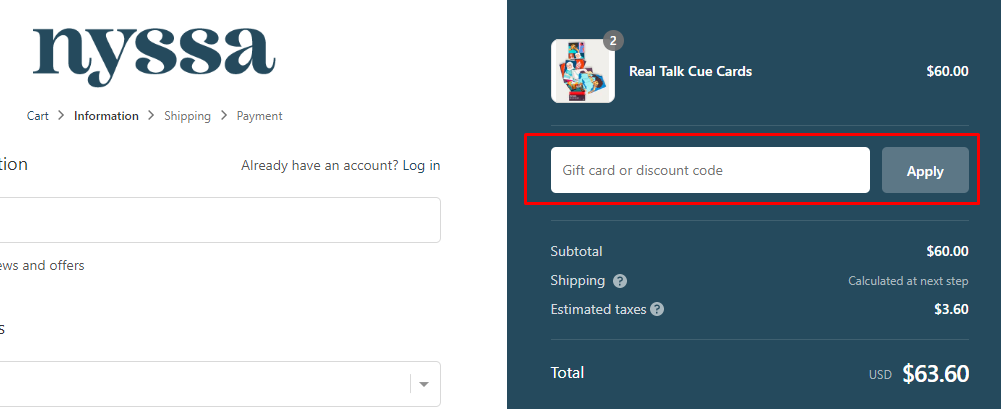 How do I use my NYSSA discount code?