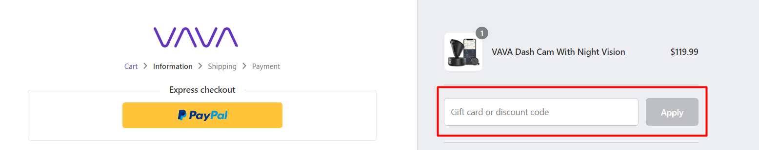 How do I use my VAVA discount code?