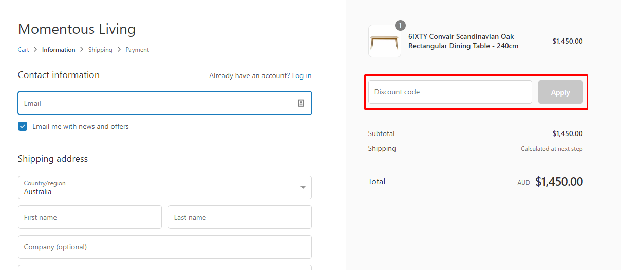 How do I use my Momentous Living discount code?