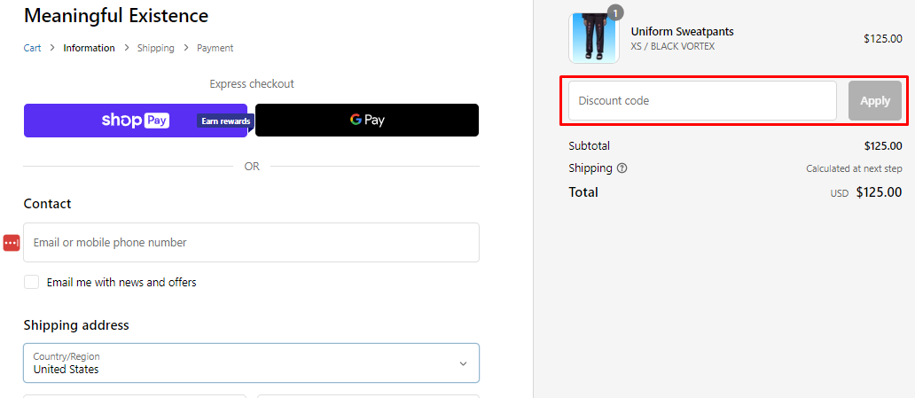 How do I use my Meaningful Existence discount code?