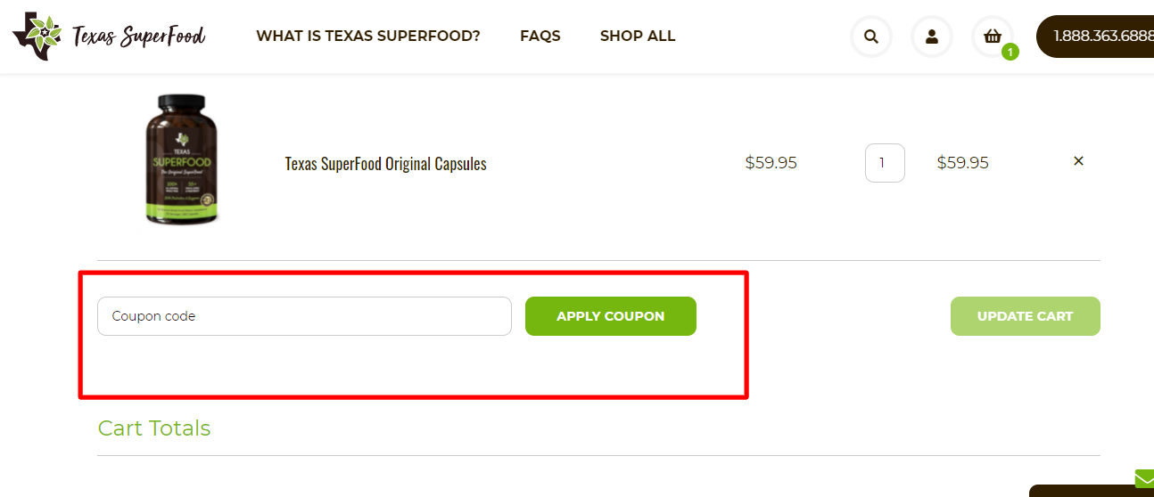 How do I use my Texas SuperFood coupon code?