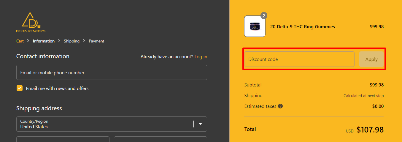 How do I use my Delta Remedys discount code?