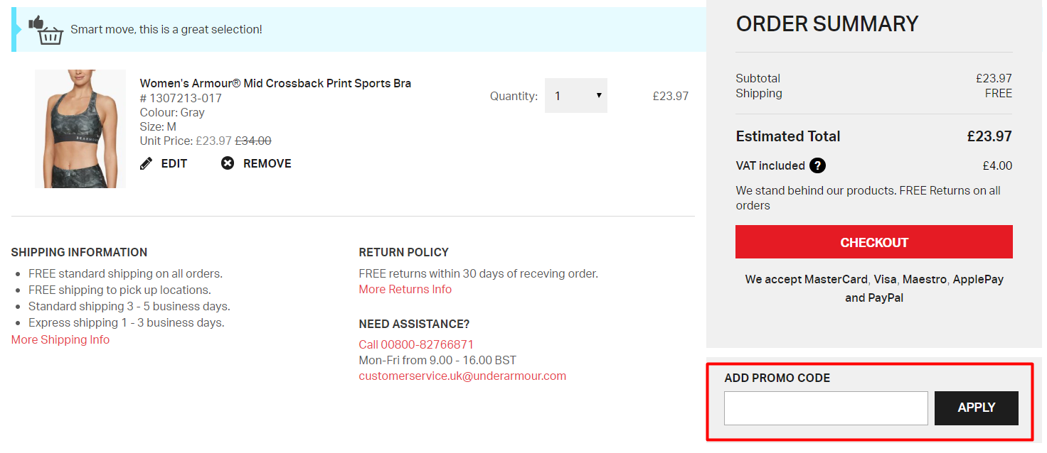 ua outlet promo code