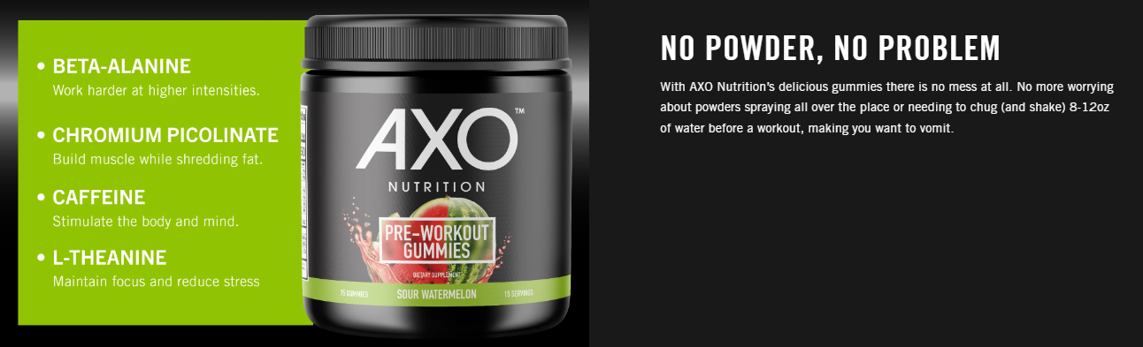 About AXO Nutrition homepage