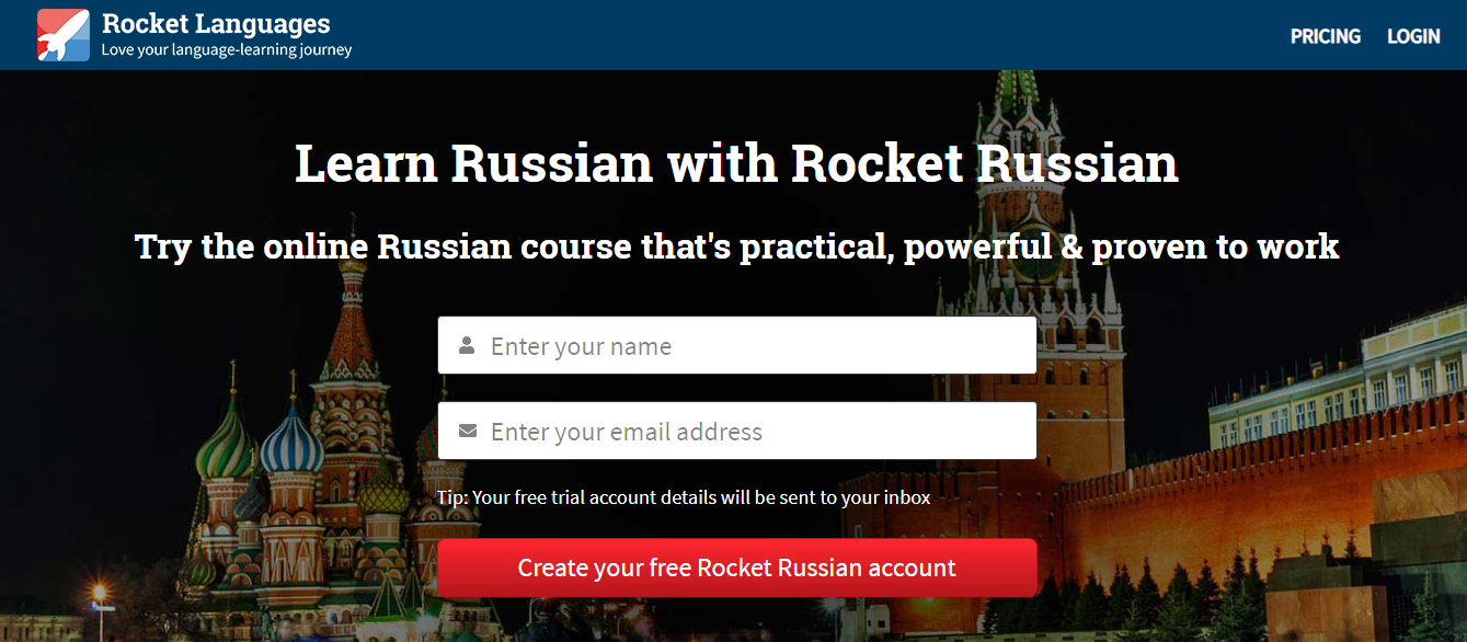 Rocket Languages Homepage