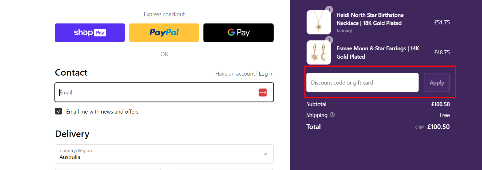 How do I use my Luna Charles discount code?