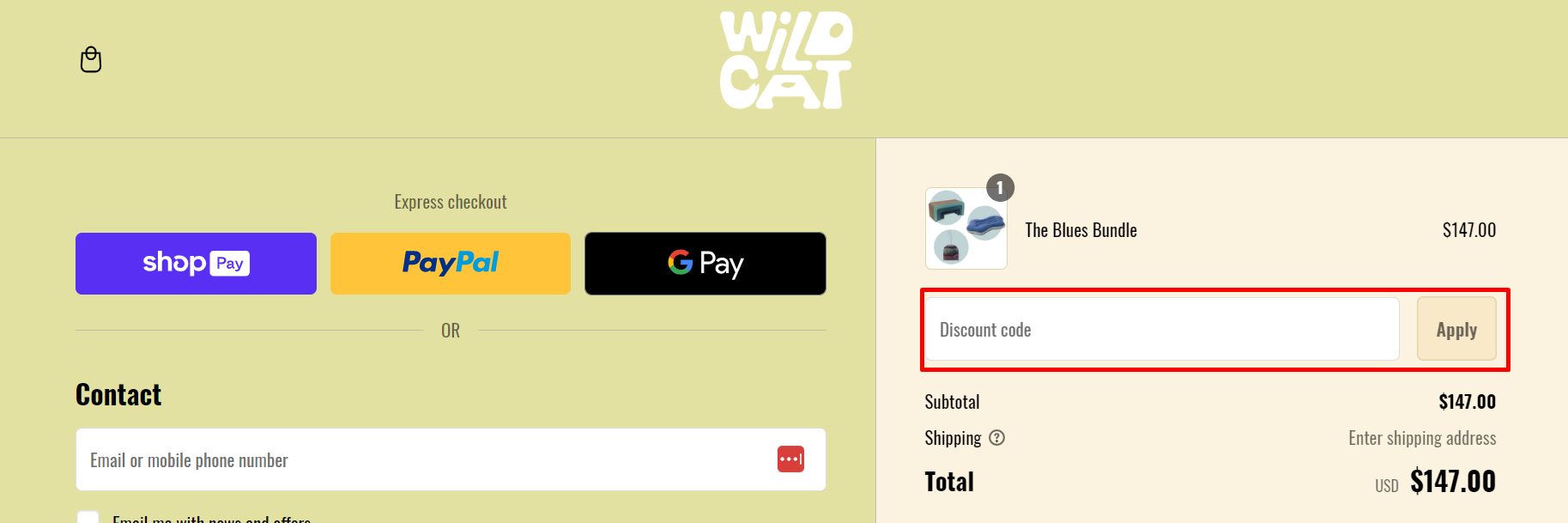 How do I use my We are wildcat discount code?